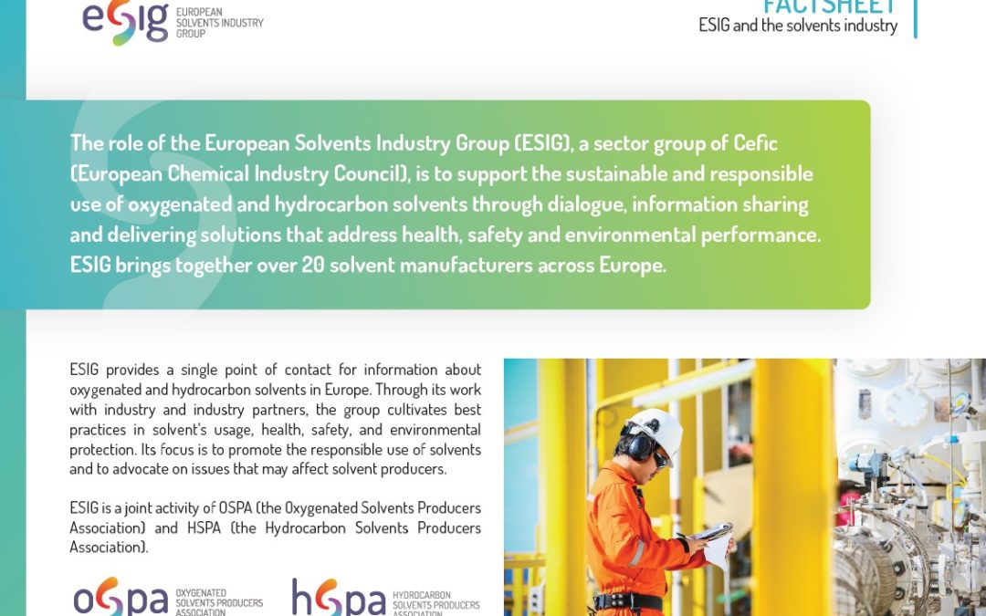 FACTSHEET – ESIG and the Solvents Industry